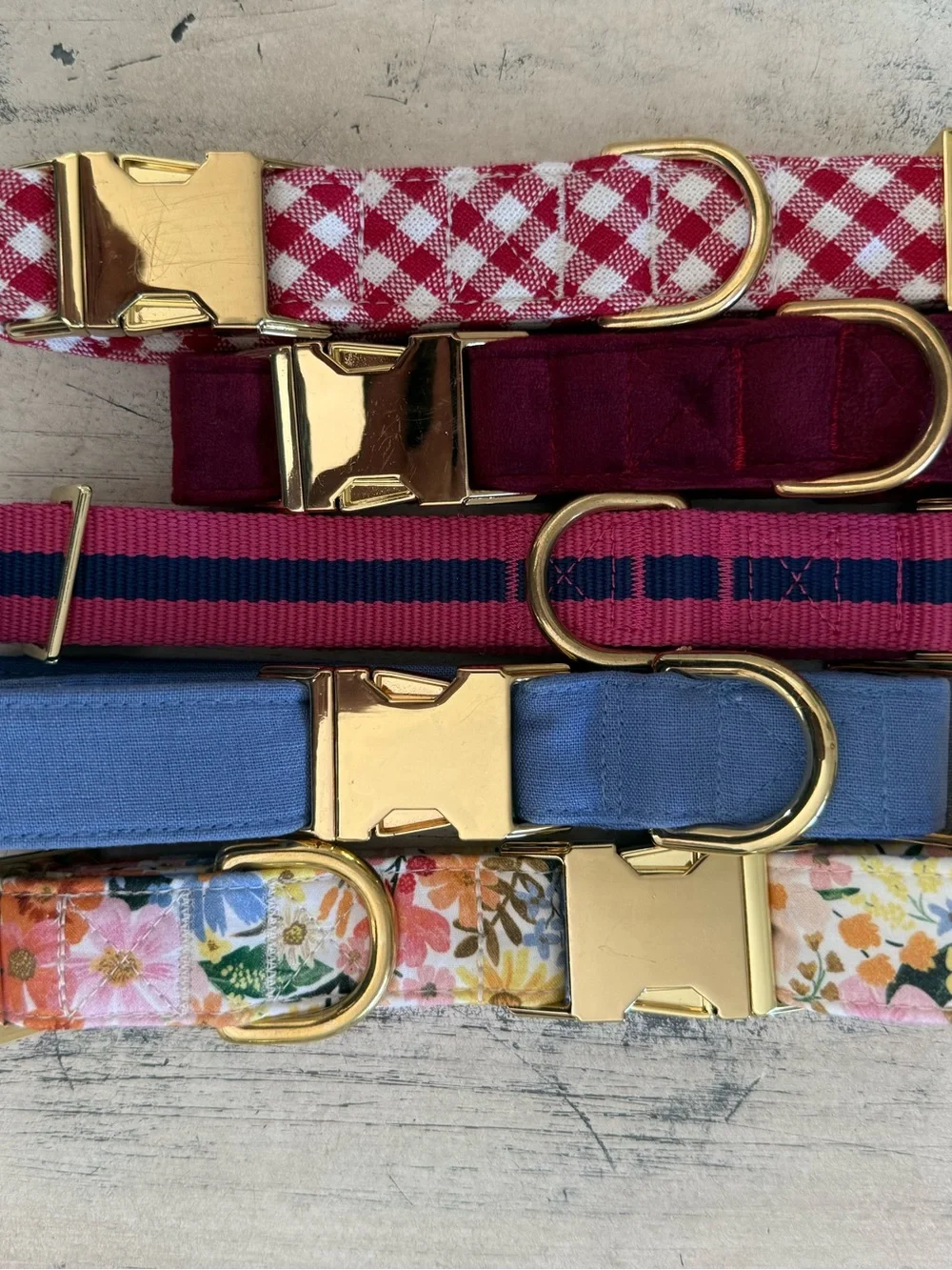 Sloane Striped Foggy Dog Size L Adjustable Dog Collar NWOT